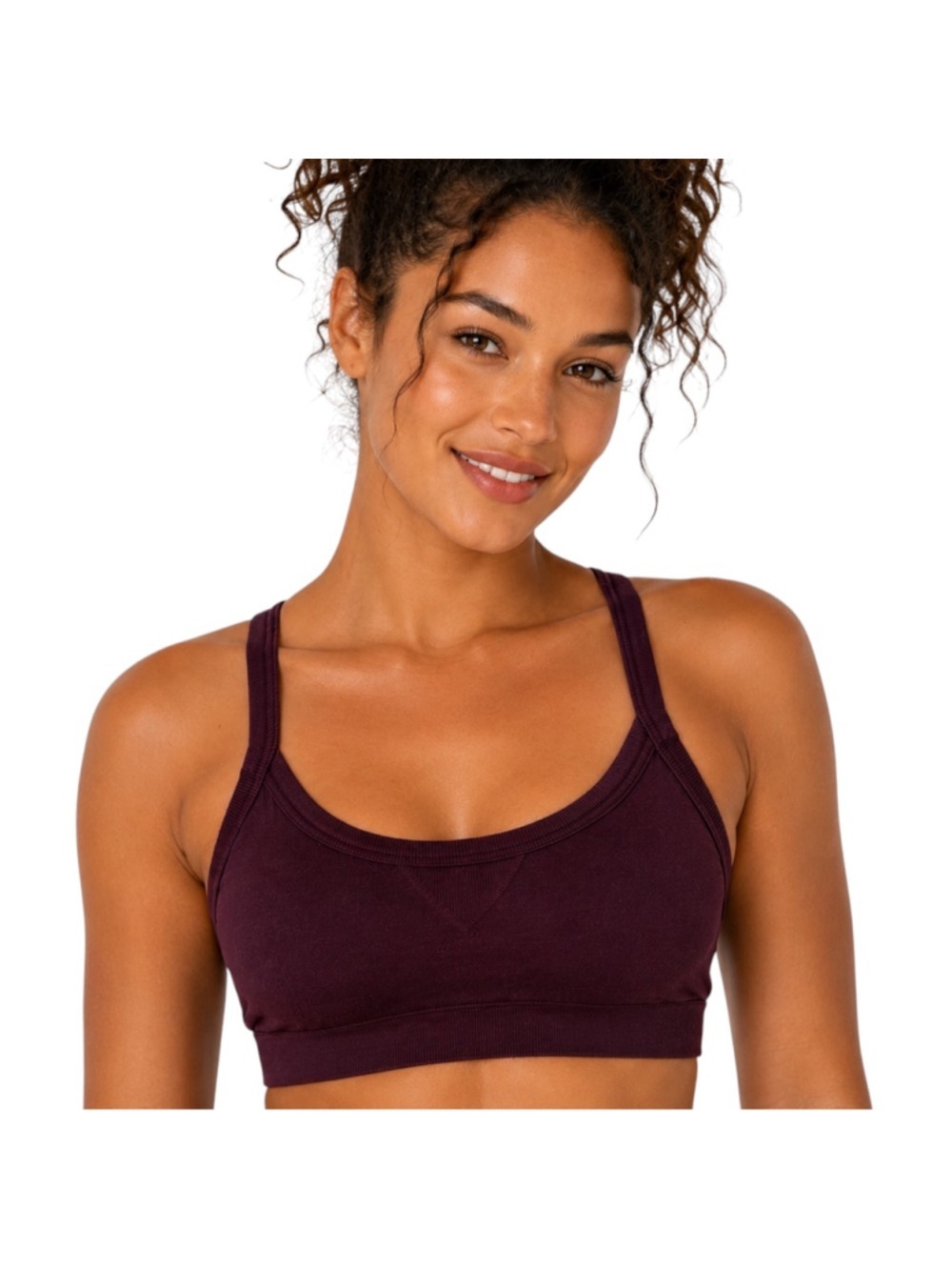 Savage X Fenty by Rihanna Sports Bra Medium US 8–10 Burgundy Wireless Activewear